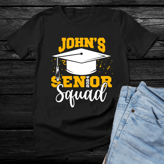 Personalized Senior squad shirt, Class of 2024 t-shirt, shirts for graduating seniors (Choose your color)