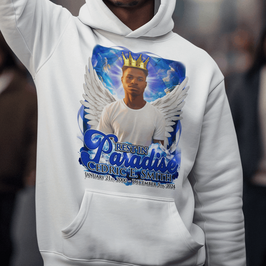 Custom Rest in Paradise Angel in Blue Memorial T-Shirts and hoodies, funeral t shirts, memorial day t shirt, RIP Shirts, Memorial Gift - Wilson Design Group