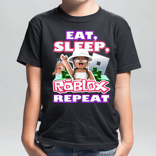 Eat, Sleep, Roblox Repeat African American Roblox Shirt for Grirls - Wilson Design Group