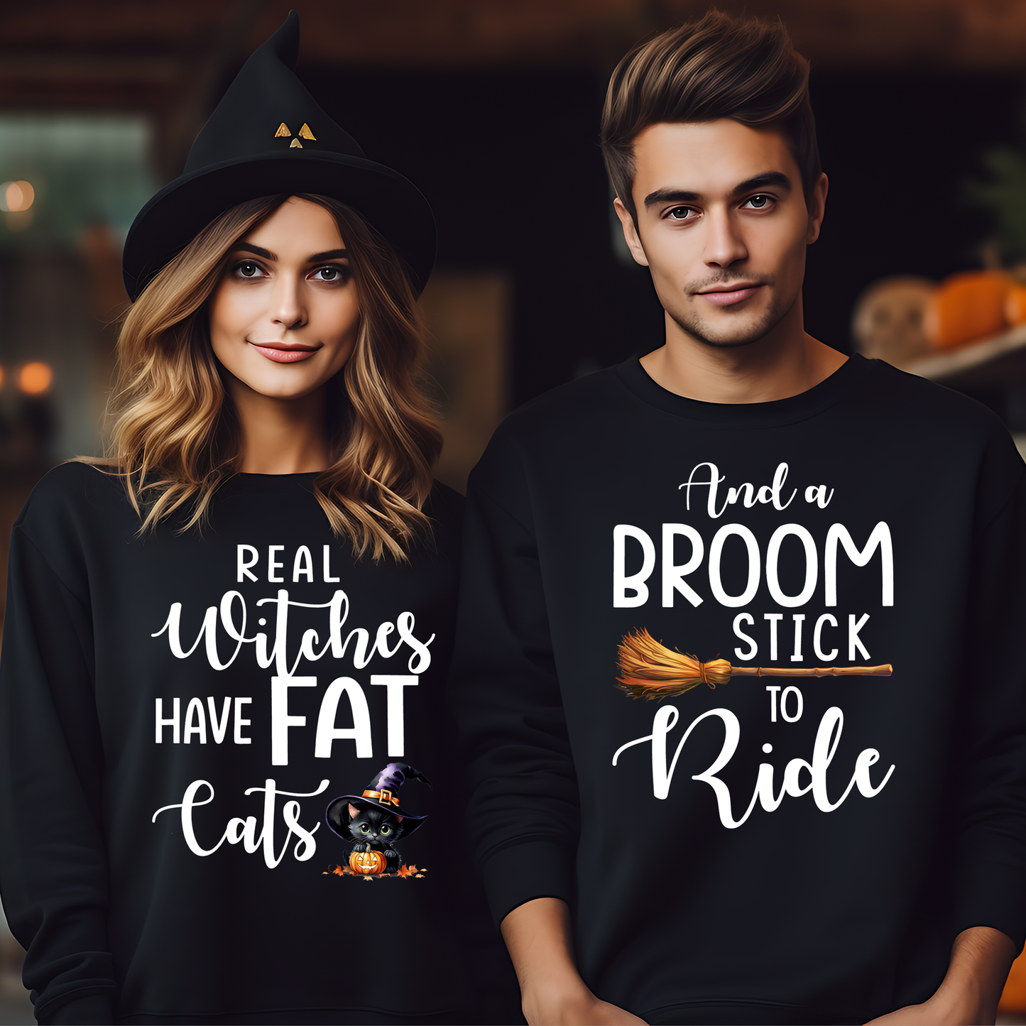 Matching Real Witch Halloween couples Shirts, halloween shirts women, cute funny halloween shirts