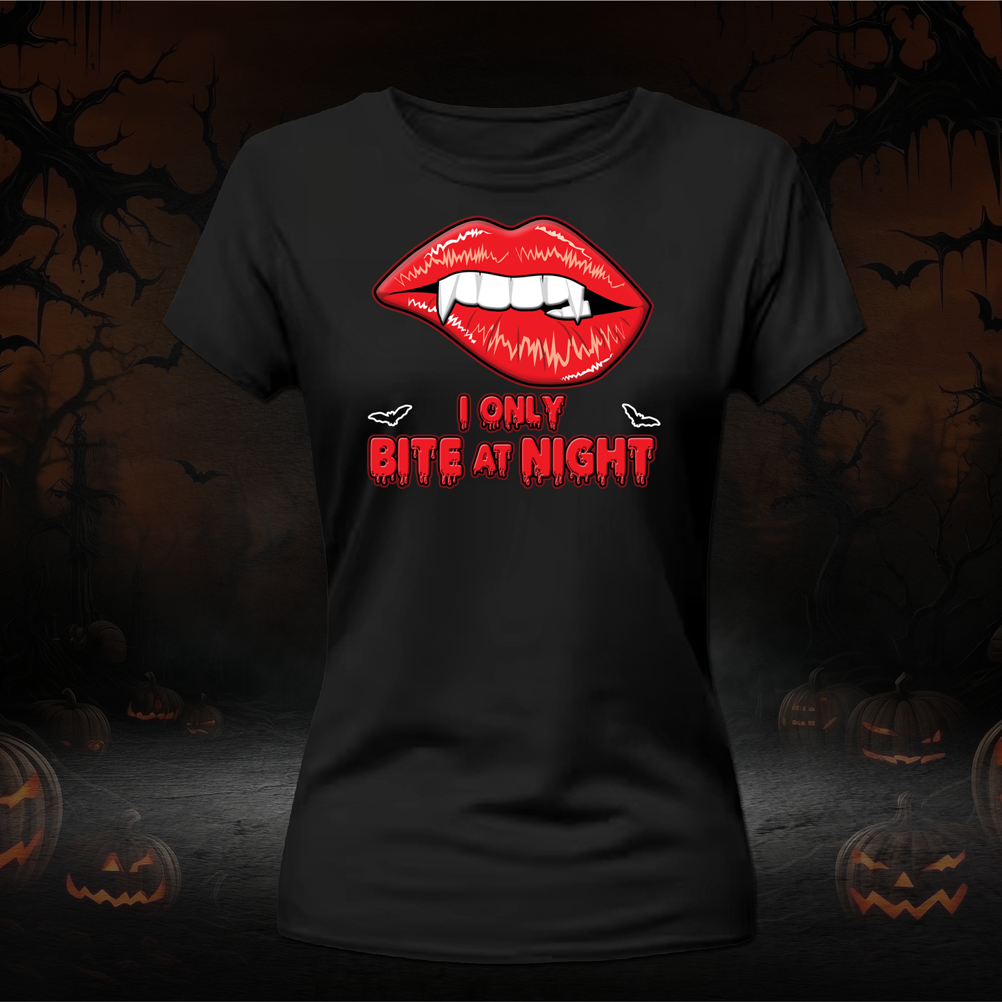 I only Bite at Night shirt, Halloween shirts women, sexy funny Vampire shirt
