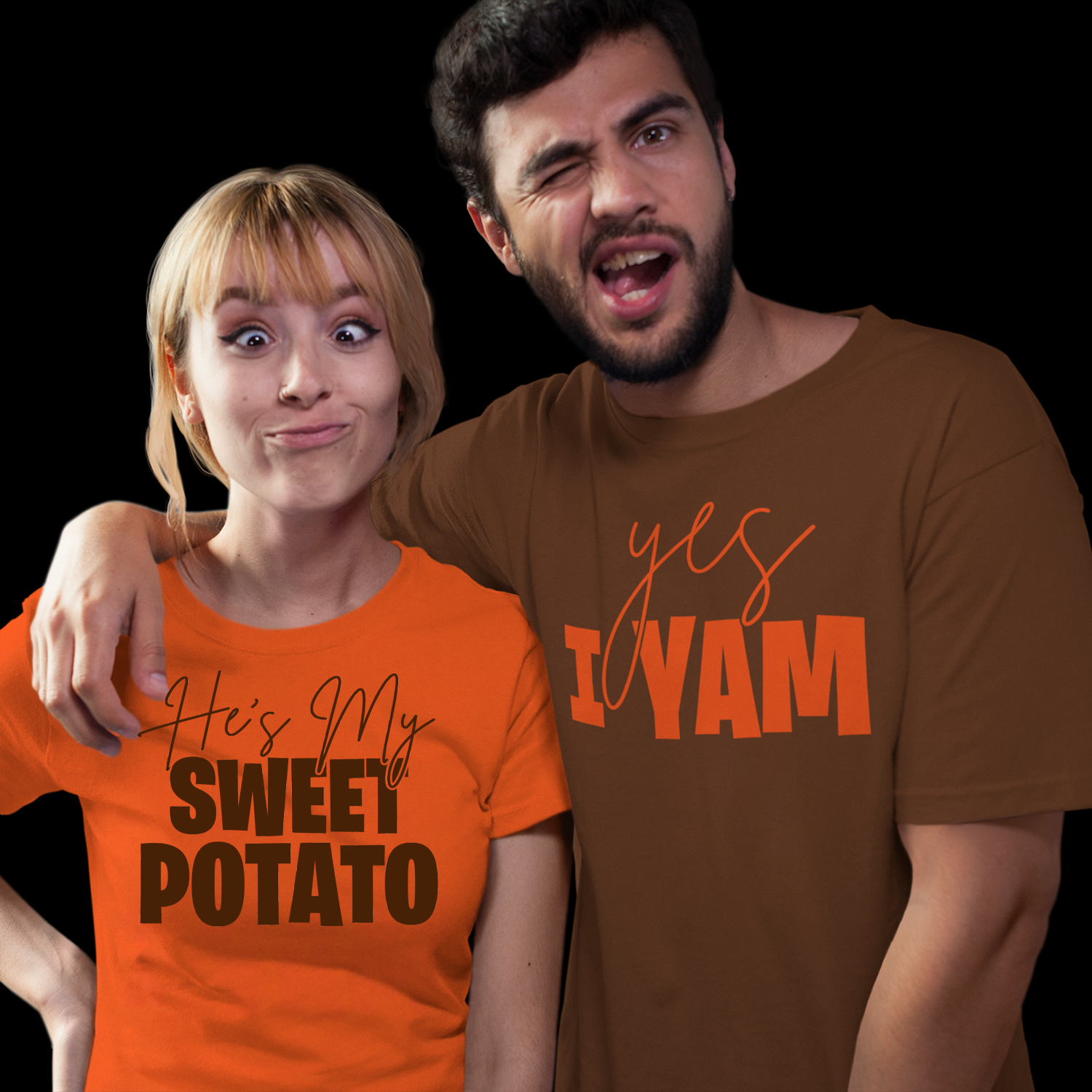 She's My Sweet Potato, Yes I Am thanksgiving sweatshirts for couples, couple thanksgiving shirt, thanksgiving couple shirts - Wilson Design Group