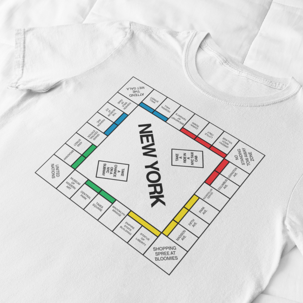 New York Monopoly Sweatshirt | And Just Like That... Carrie Crewneck Sweatshirt / new york monopoly T-Shirt - Wilson Design Group