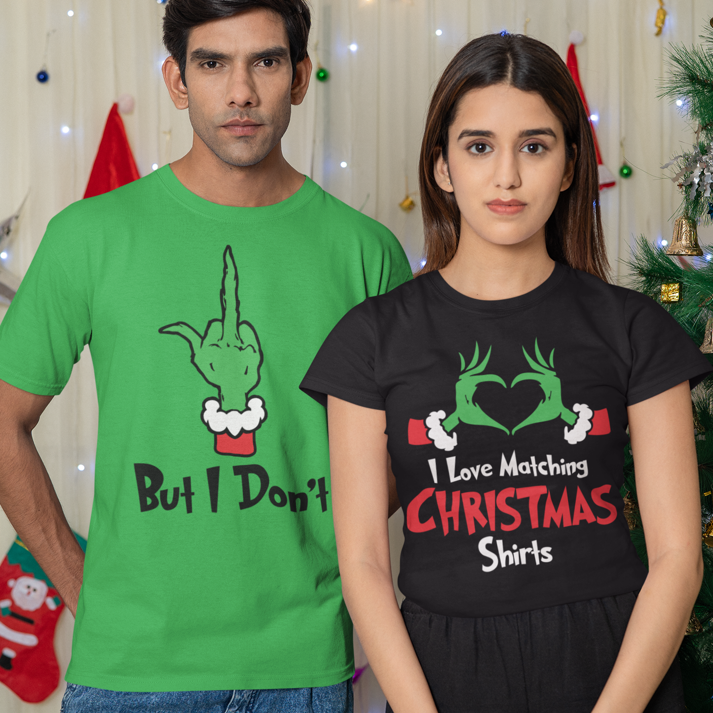 I Love Matching Christmas Shirts, But I don't Shirt, Couples Shirts, Christmas Shirt, Couples Shirts, Christmas Matching Couple, Grinch - Wilson Design Group