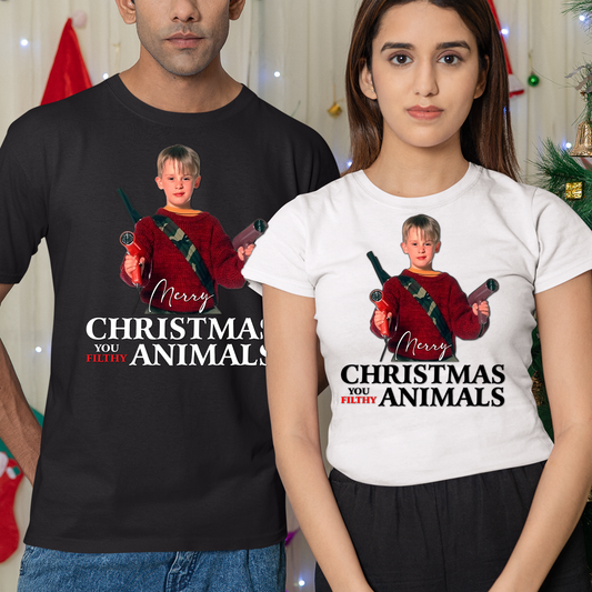 Home Alone Christmas Shirt, Merry Christmas you filthy animal, family matching Christmas shirt - Wilson Design Group