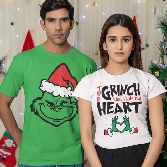 The Grinch that stole my heart t shirt, matching couple christmas shirt, christmas shirts couples - Wilson Design Group