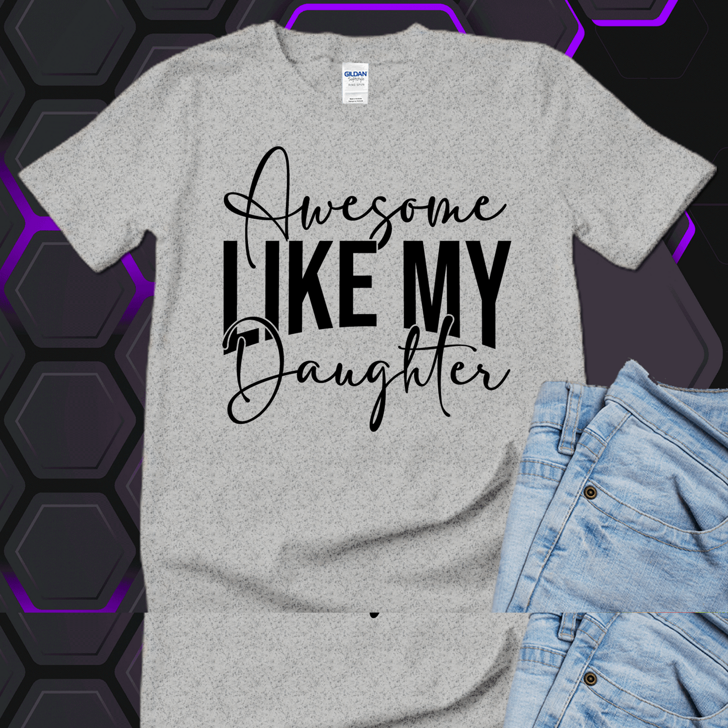 Awesome like my daughter shirt, awesome like my daughter Hoodie, Gift for Father - Wilson Design Group