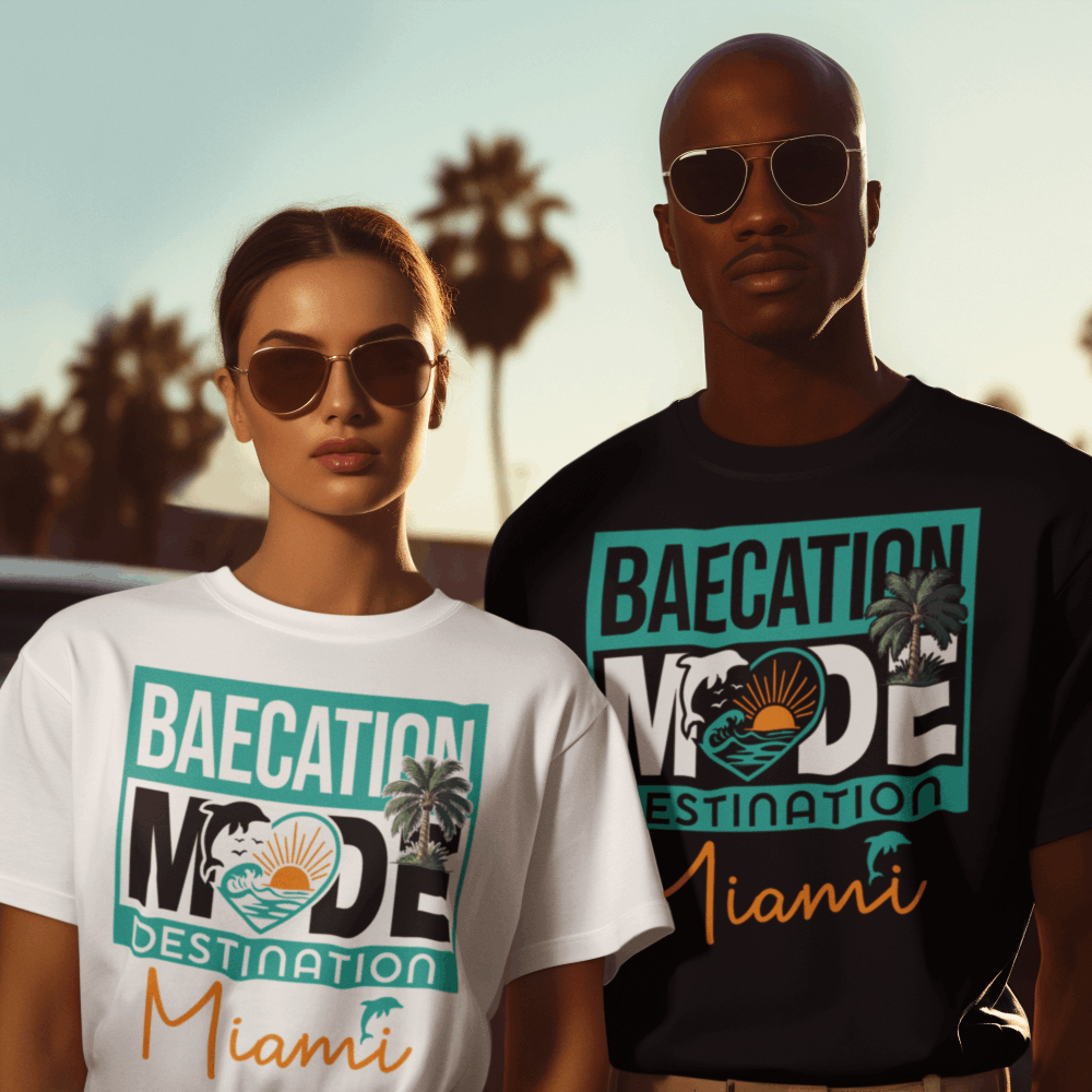 Baecation Mode Destination Miami shirt, matching couple Miami Florida Shirt