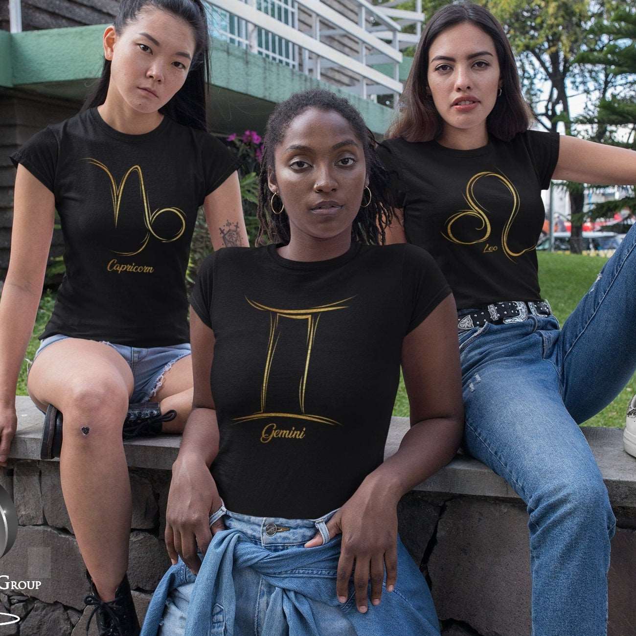 Black w/ Gold Zodiac sign Shirt - Wilson Design Group