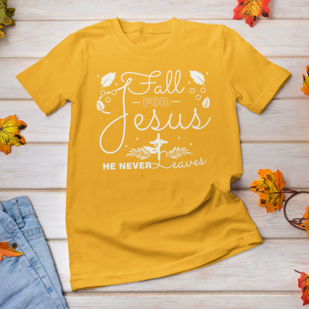 Fall for Jesus shirt / Fall Autumn Christian tshirt Bella Canvas Softstyle T-Shirt - Wilson Design Group