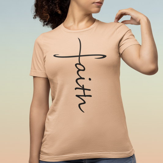 Faith Cross T Shirt, Bella Canvas Softstyle T-Shirt - Wilson Design Group