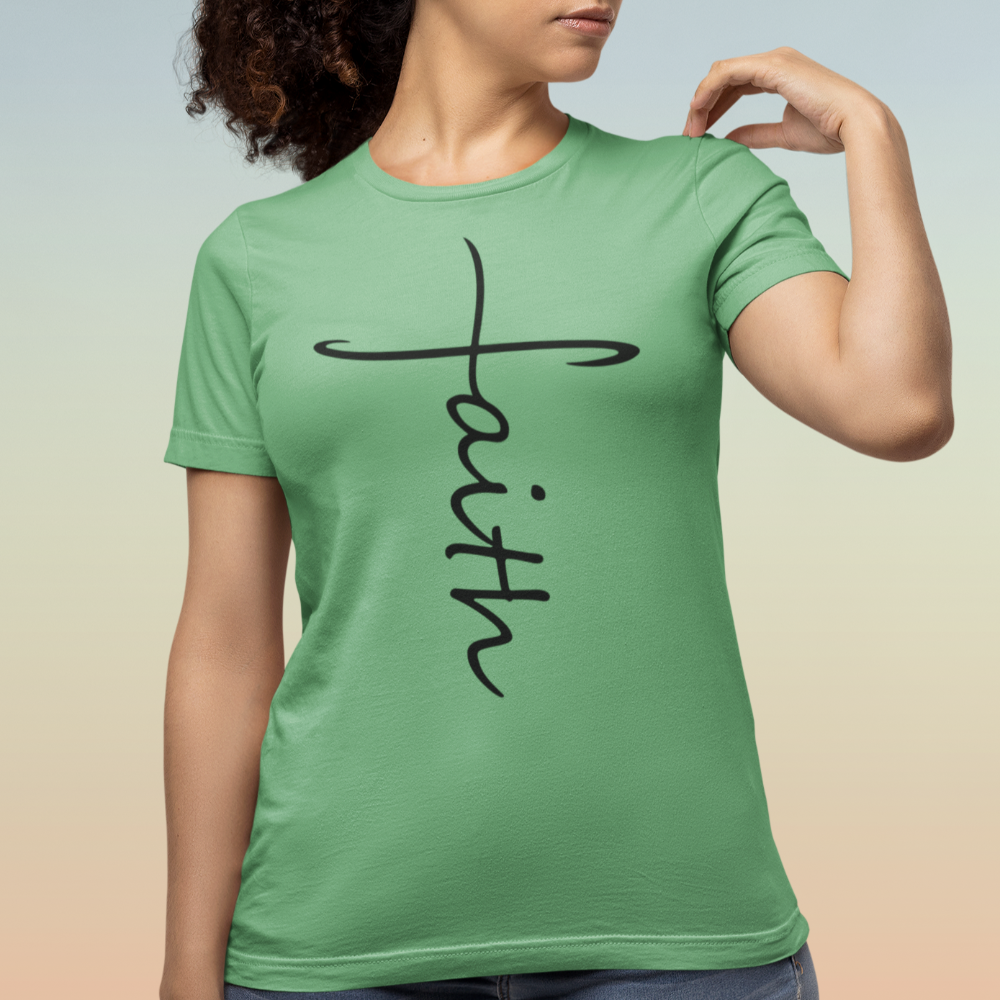 Faith Cross T Shirt, Bella Canvas Softstyle T-Shirt - Wilson Design Group