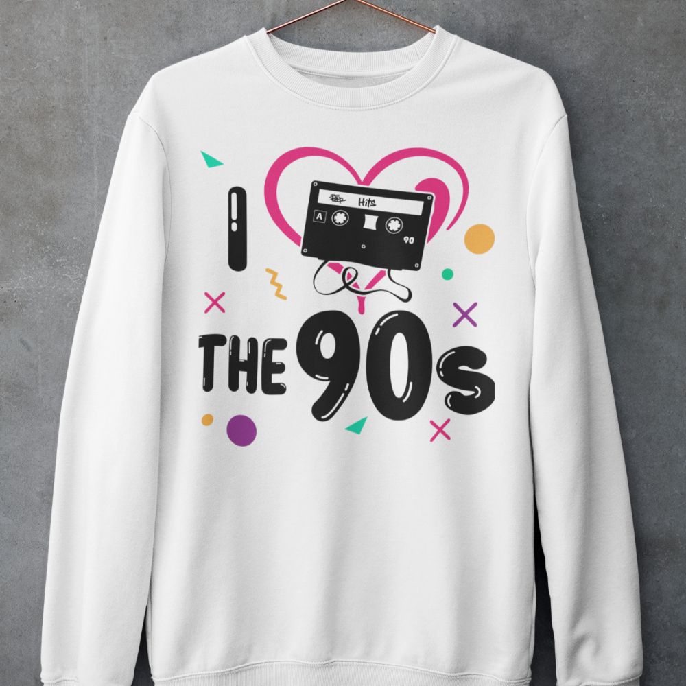 I Love the 90s Retro 90s fashion sweatshirt or hoodie