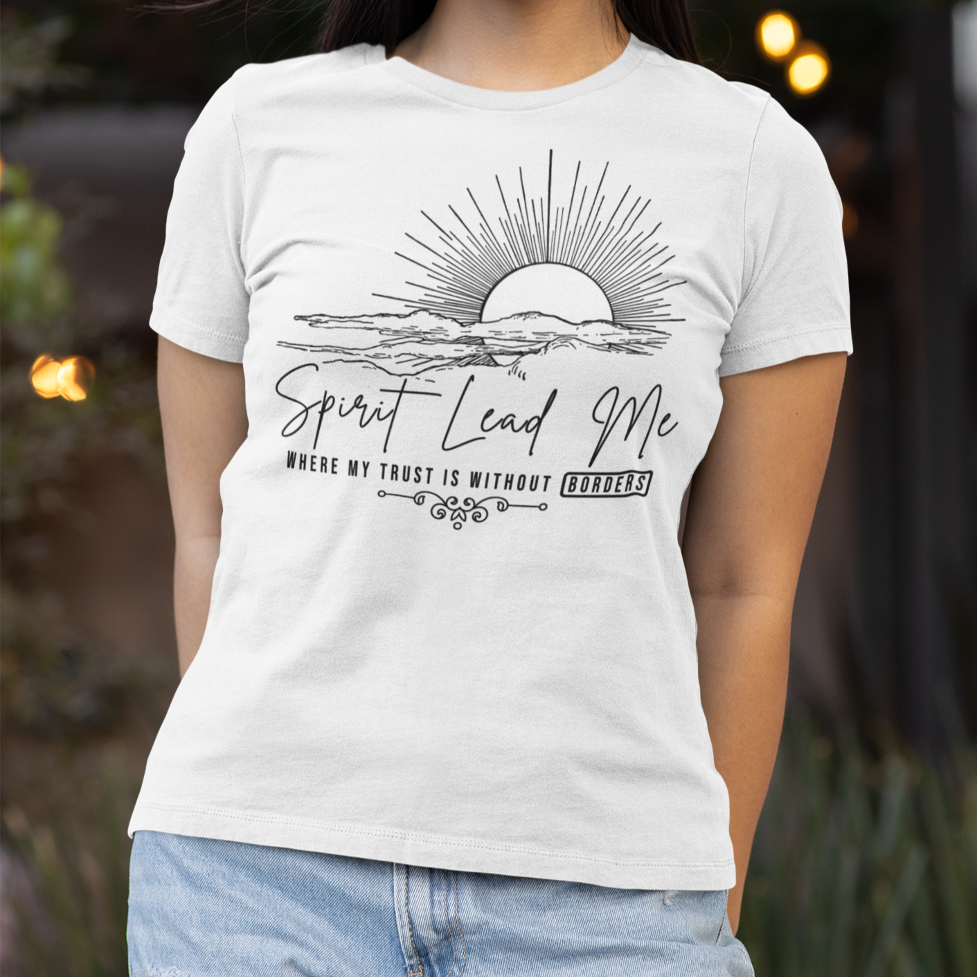 Spirit Lead Me Where My Trust is Without Borders Bella Canvas Softstyle T-Shirt - Wilson Design Group