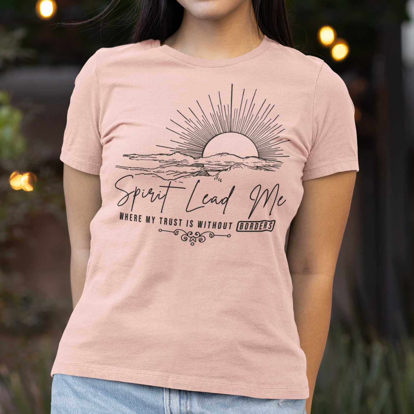 Spirit Lead Me Where My Trust is Without Borders Bella Canvas Softstyle T-Shirt - Wilson Design Group