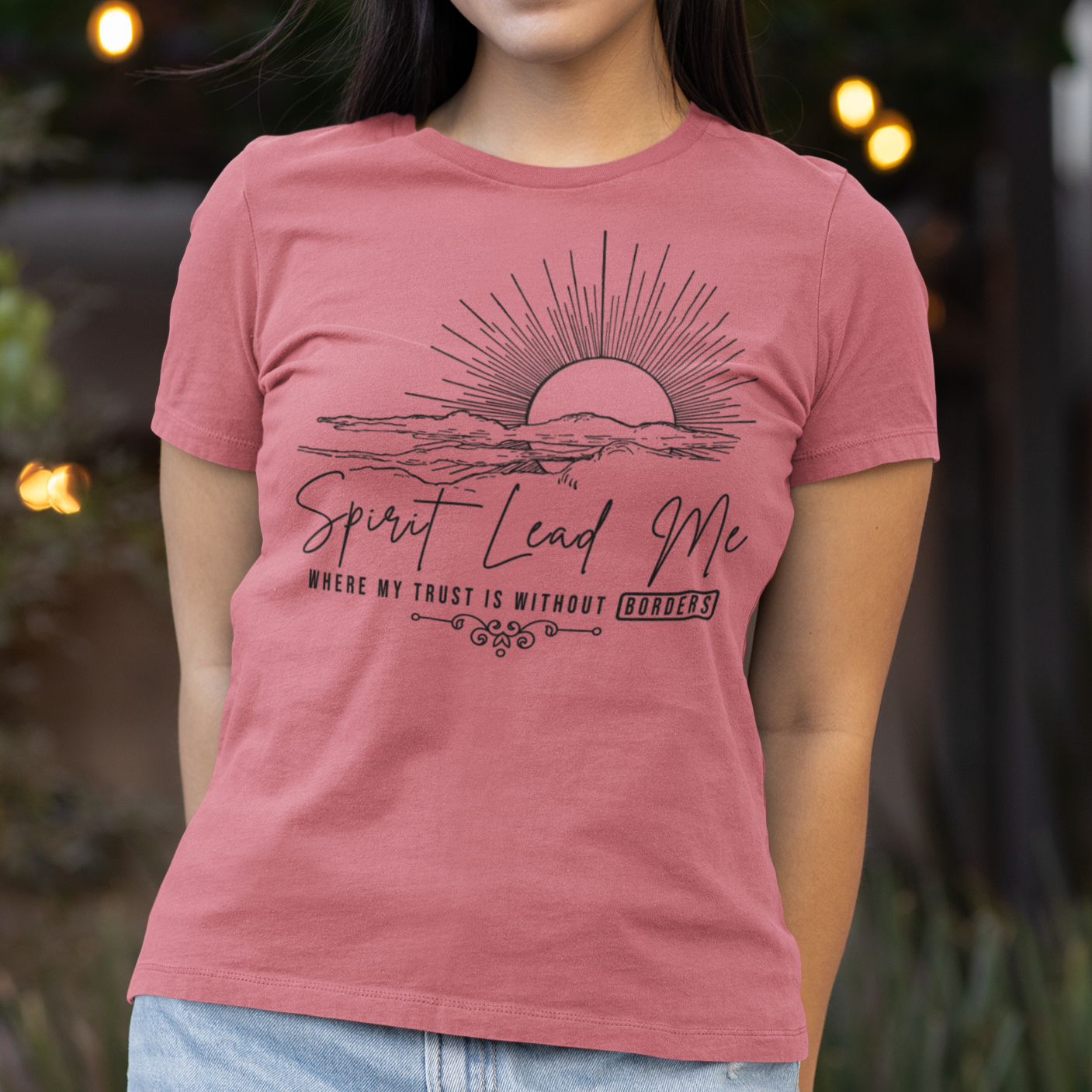 Spirit Lead Me Where My Trust is Without Borders Bella Canvas Softstyle T-Shirt - Wilson Design Group