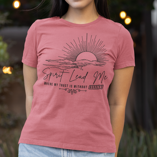 Spirit Lead Me Where My Trust is Without Borders Bella Canvas Softstyle T-Shirt - Wilson Design Group