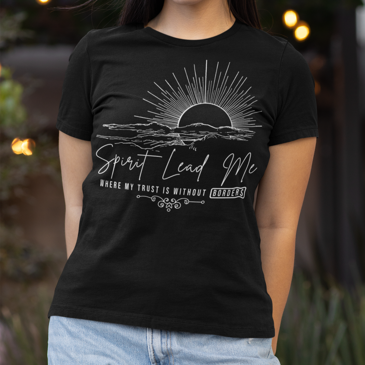 Spirit Lead Me Where My Trust is Without Borders Bella Canvas Softstyle T-Shirt - Wilson Design Group