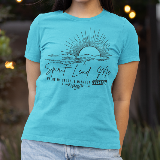 Spirit Lead Me Where My Trust is Without Borders Bella Canvas Softstyle T-Shirt - Wilson Design Group