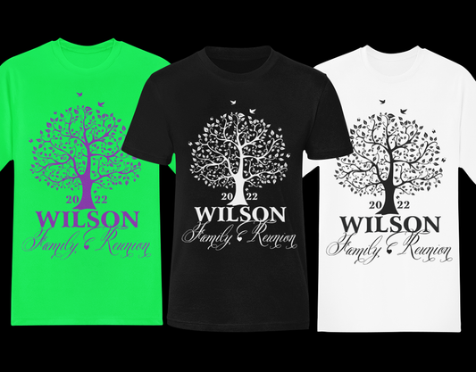 Customized tree Family reunion t shirts, Birds and tree family reunion shirts,family reunion t shirts - Wilson Design Group