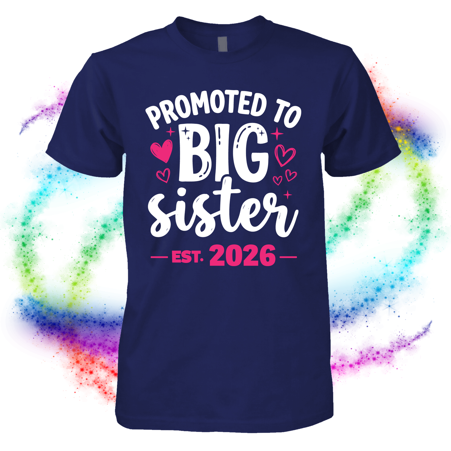 Promoted to Big Sister Shirt Est 2026 2027 | New Big Sister T-Shirt | Pregnancy Announcement Gift for Girls