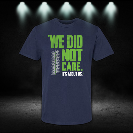 We Did Not Care Shirt - Seattle Football Game Day Tee - Funny Mike Macdonald Quote Shirt - Vintage Seattle Fan Gear - Trendy Hawks Football T-Shirt