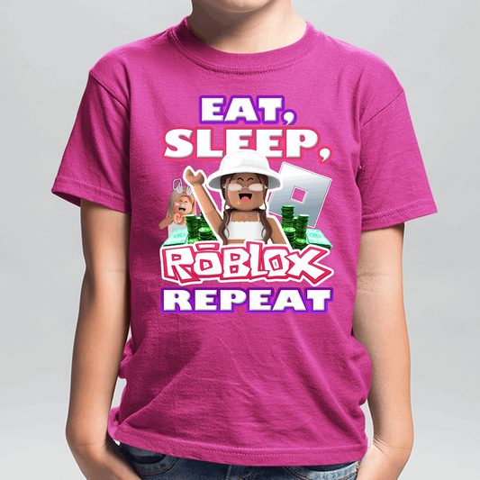 Eat, Sleep, Roblox Repeat African American Roblox Shirt for Grirls - Wilson Design Group