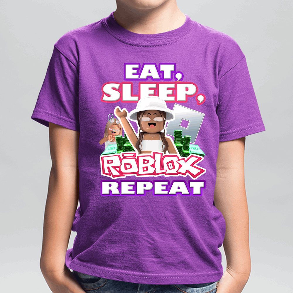 Eat, Sleep, Roblox Repeat African American Roblox Shirt for Grirls - Wilson Design Group