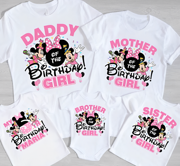 Minnie Mouse Birthday Girl Shirt, Minnie Mouse family birthday shirts