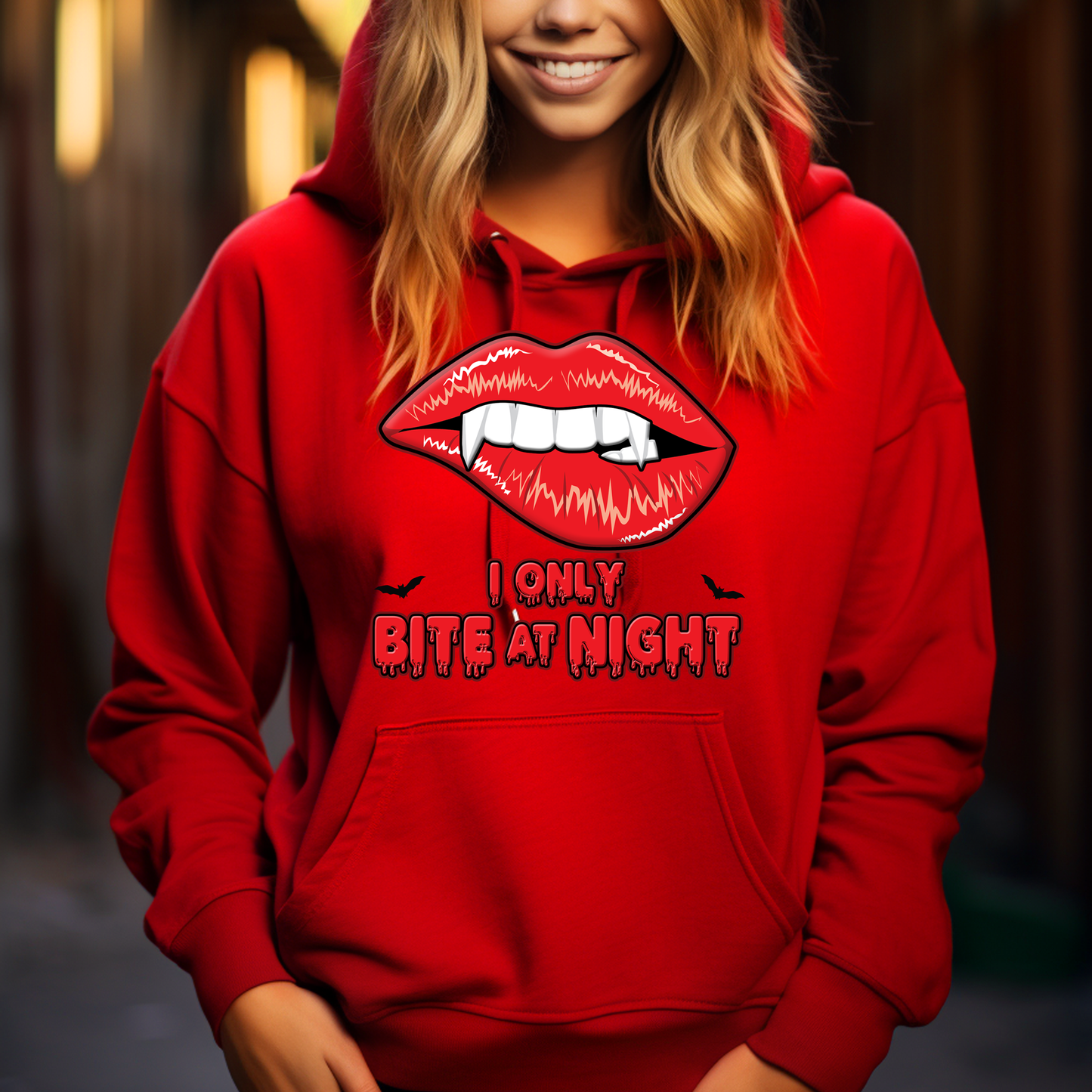 I only Bite at Night shirt, Halloween shirts women, sexy funny Vampire shirt