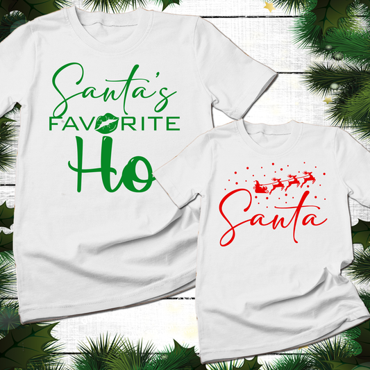 Santa's favorite Ho Couples shirt, Christmas Shirt, Couples Shirts, Christmas Matching Couple - Wilson Design Group