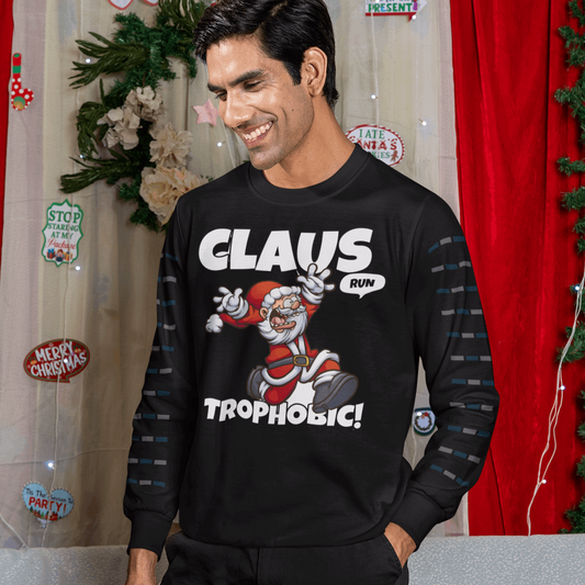 CLAUS-TROPHOBIC Christmas sweater, T-Shirt, or Hoodie - Wilson Design Group