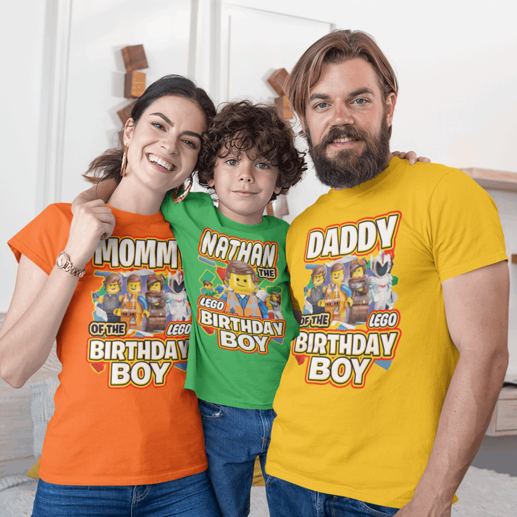 Personalized Lego Birthday Boy Shirt, Lego birthday shirts for family