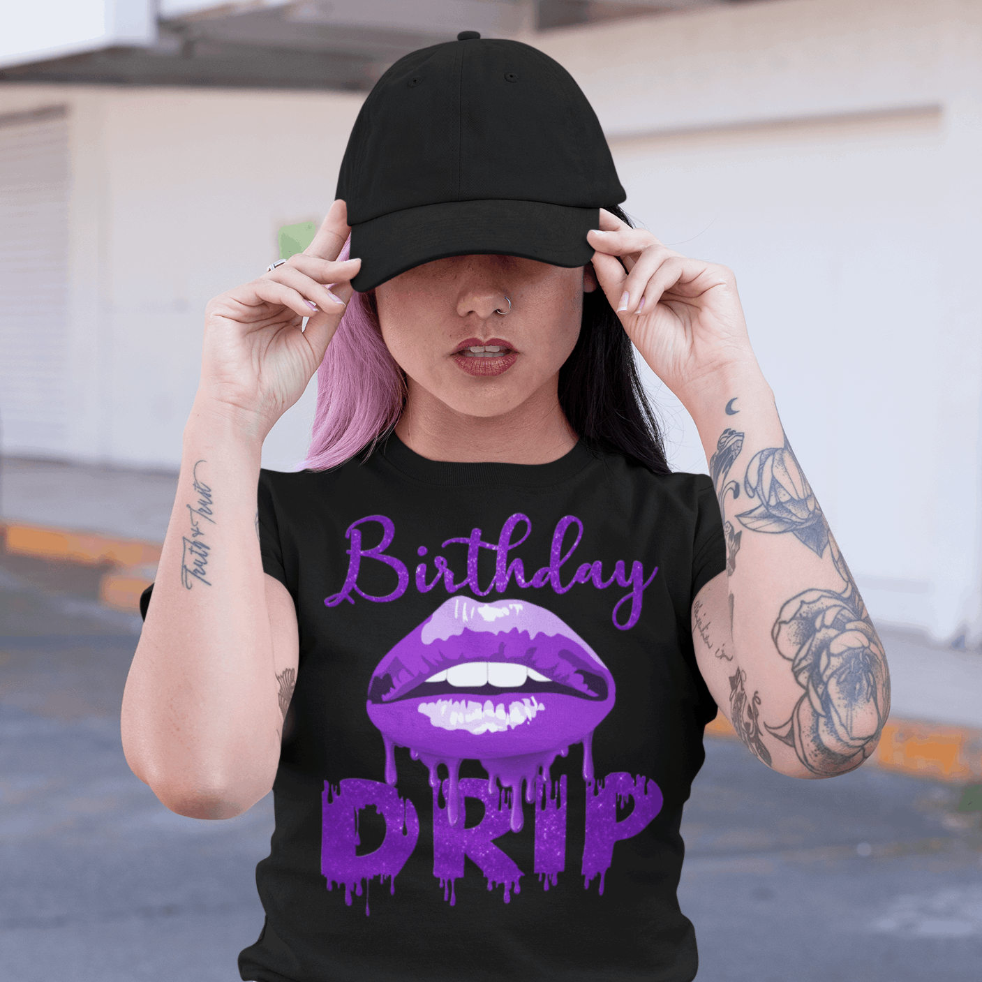 Purple online drip shirt