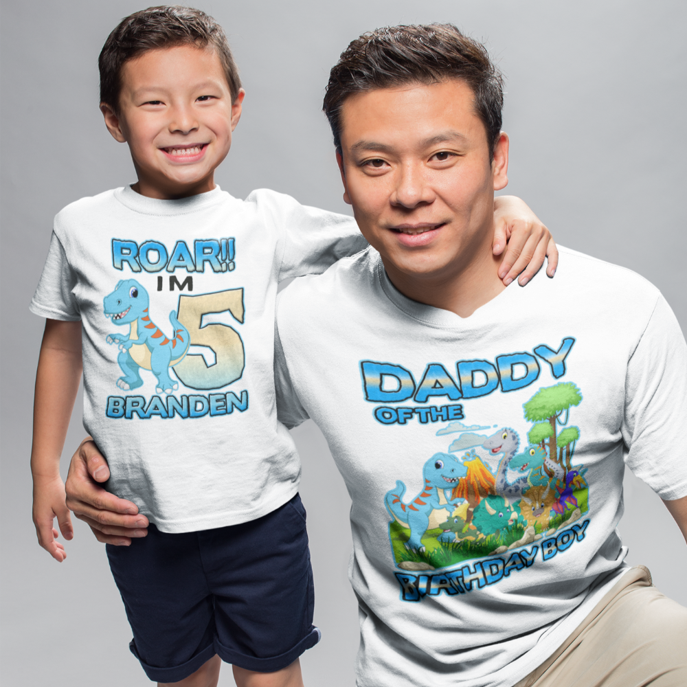 T Rex Dinosaur birthday shirt, dinosaur birthday shirts for family - Wilson Design Group
