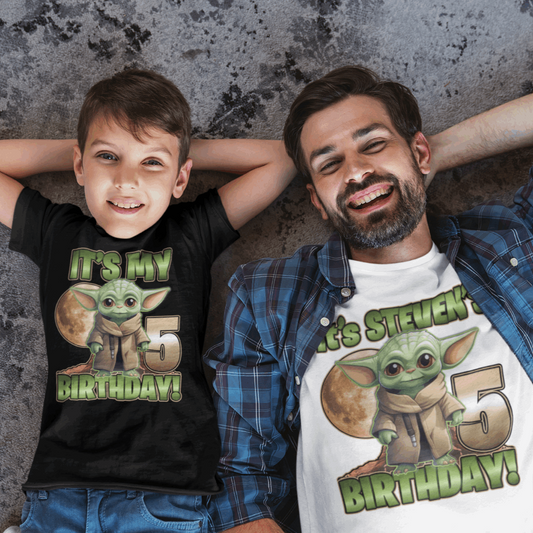 Personalized Baby Yoda Birthday Shirt, Matching Baby Yoda family birthday  shirts - Wilson Design Group