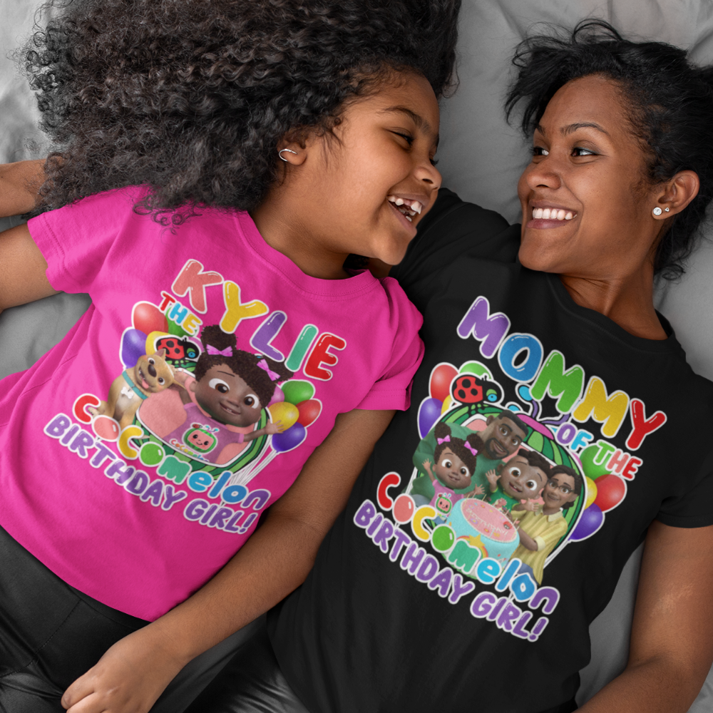 Cocomelon African American Birthday Girl Family Matching Shirts