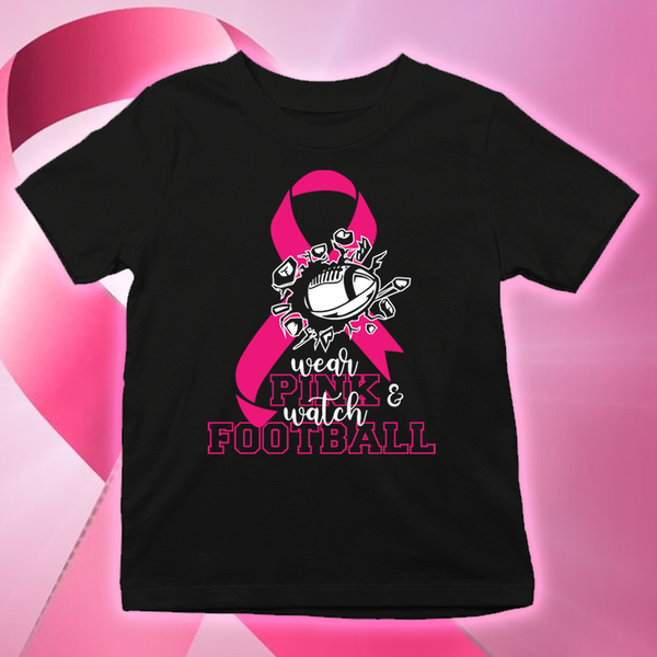 In october we wear pink and watch football shirt, breast cancer shirts - Wilson Design Group
