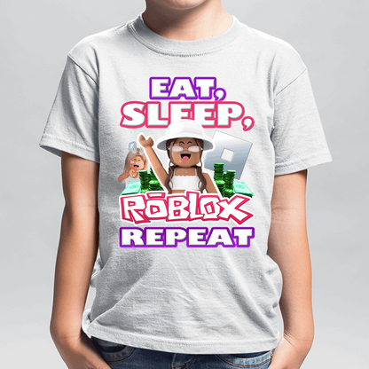 Eat, Sleep, Roblox Repeat African American Roblox Shirt for Grirls - Wilson Design Group