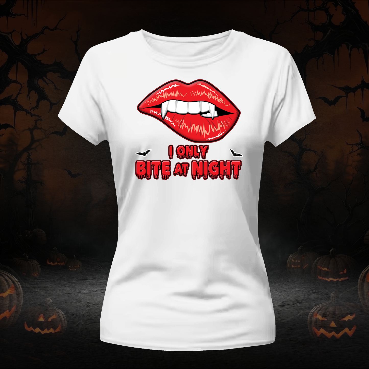I only Bite at Night shirt, Halloween shirts women, sexy funny Vampire shirt
