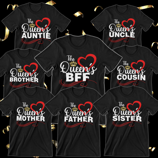 The Birthday Queen's BFF / Family T-Shirts, birthday squad shirts for family - Wilson Design Group