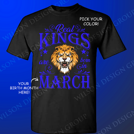 Lion "Real Kings are Born in" T-Shirt - Wilson Design Group