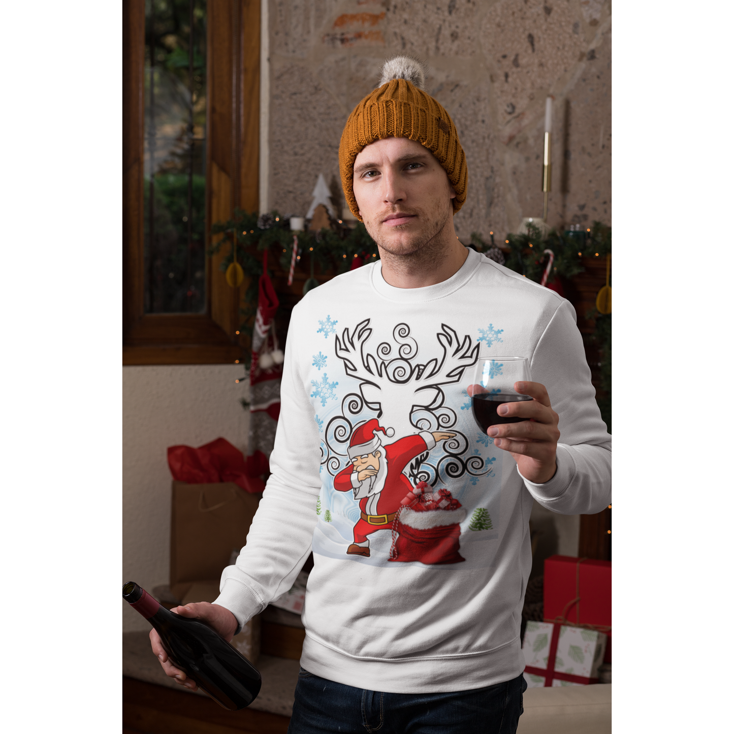 Santa Clause Dabbing Shirt (Ugly Christmas Sweater) Adult and Child - Wilson Design Group