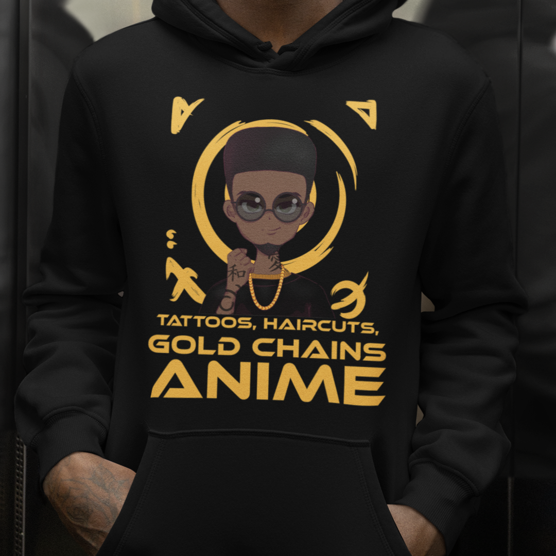 Tattoos, Haircut, Gold Chains, Anime Hoodie - Wilson Design Group