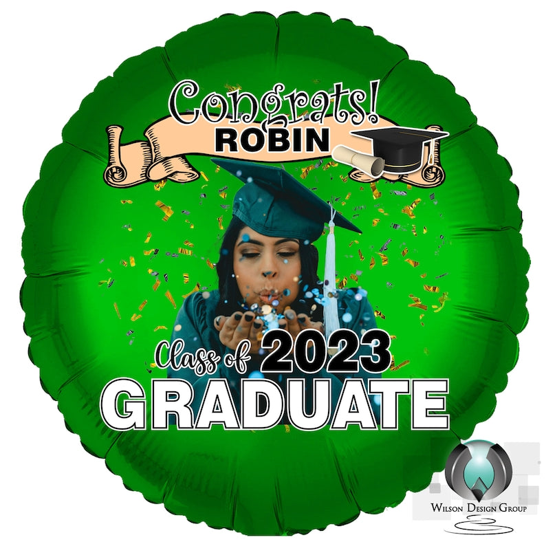 Personalized Graduation Balloons with Photo - Wilson Design Group