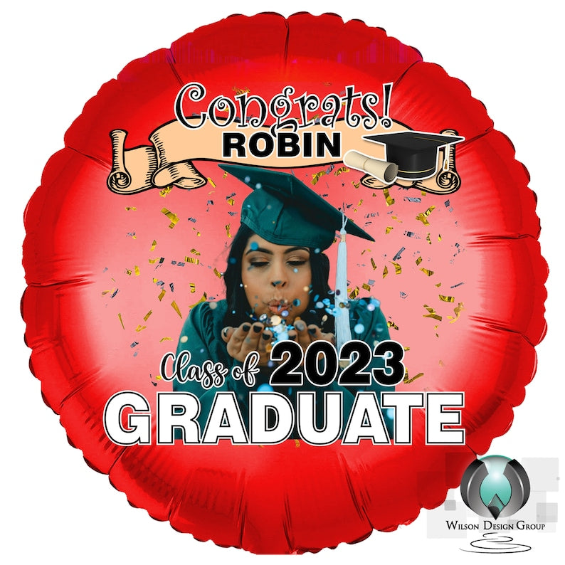 Personalized Graduation Balloons with Photo - Wilson Design Group