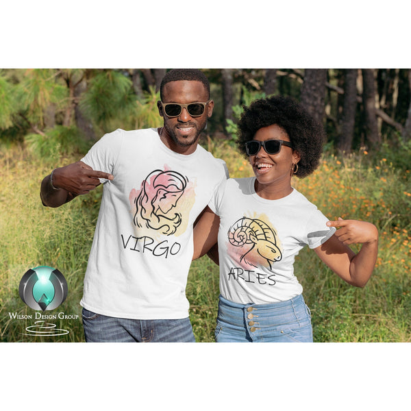 Water Color Zodiac T-Shirt (Color White) - Wilson Design Group