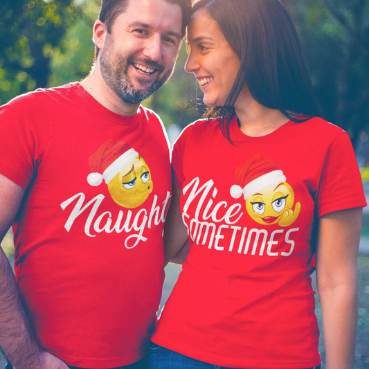 Naughty or Nice Christmas Matching Couple Sweatshirts/T-Shirts - Wilson Design Group