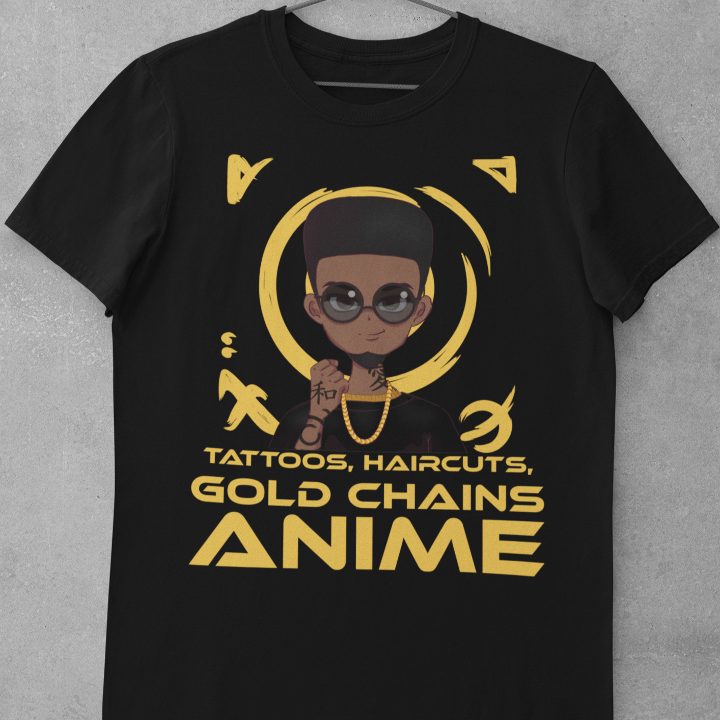 Tattoos, Haircut, Gold Chains, Anime Tshirt - Wilson Design Group