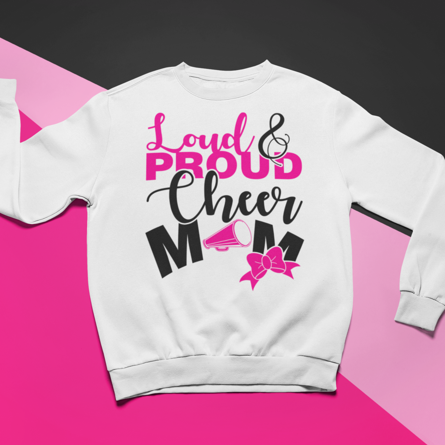 Proud Cheer Mom Sweatshirt - Wilson Design Group